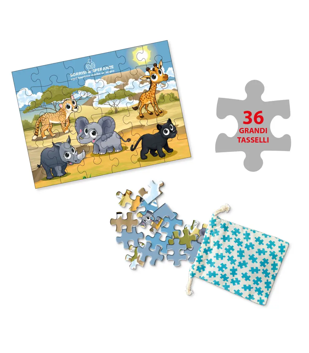 Puzzle Personalizzato in Sacchetto di Cotone