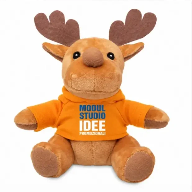 Peluche a forma di renna con maglione personalizzabile